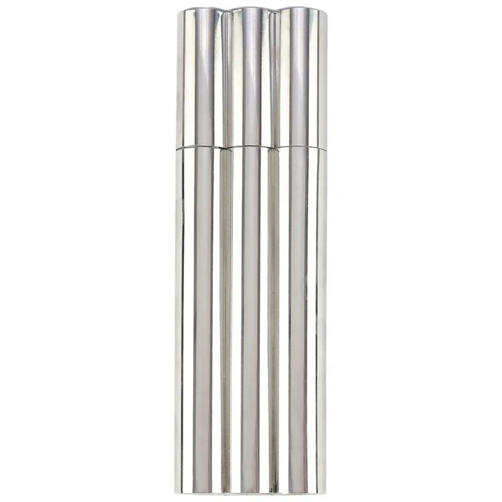 2- Cigar Stainless Steel Holder with Built-In Flask - Travel Cigar Tube Case